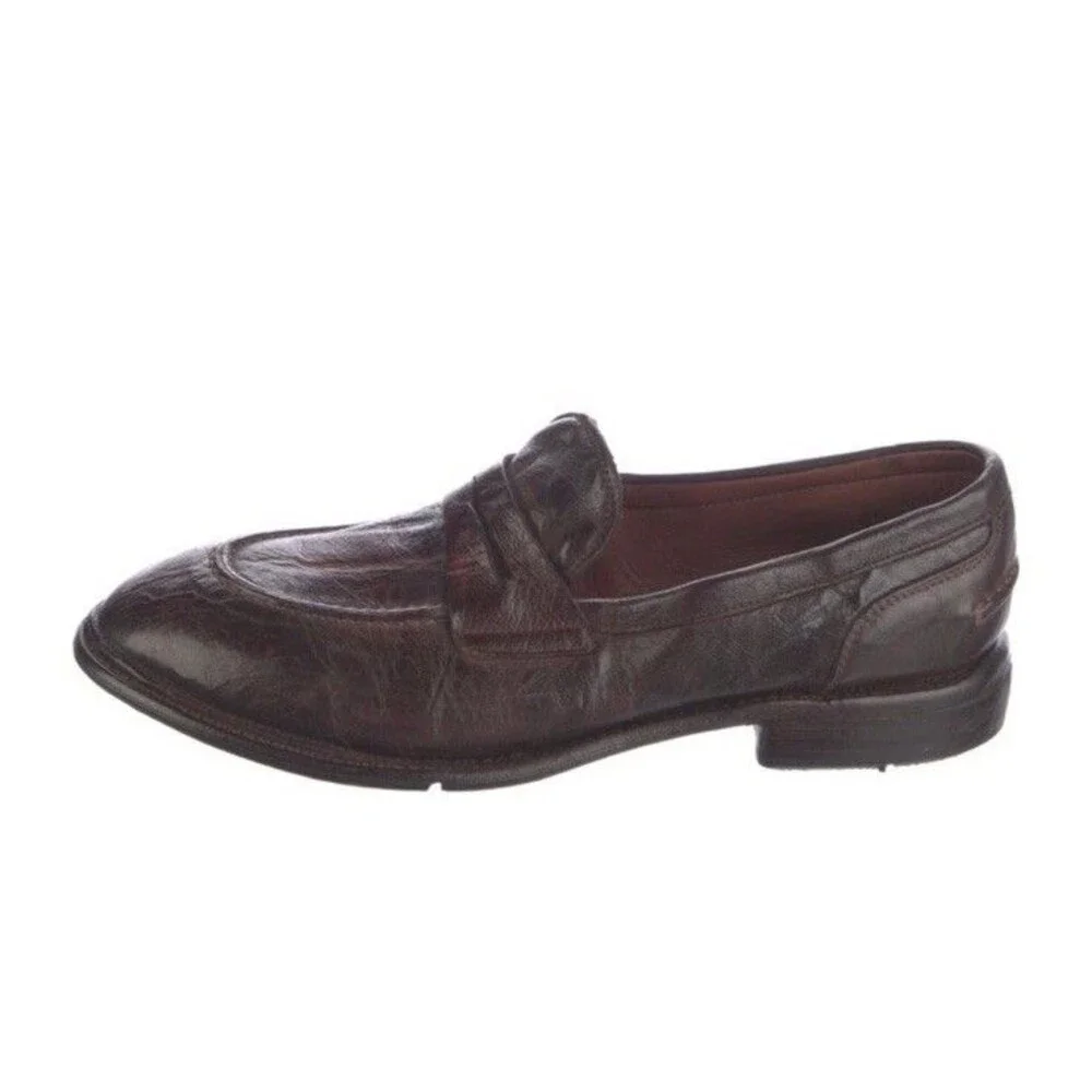 Lemargo Handmade Buffalo Loafer In Brown Cognac Size 40 Made Italy
